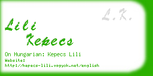 lili kepecs business card